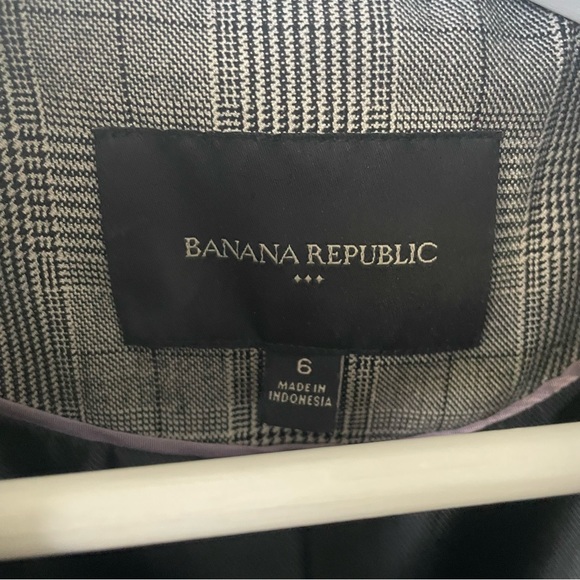 Banana Republic Double Breasted Houndstooth Blazer Size 6P - Picture 9 of 11